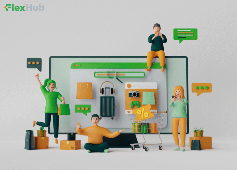Illustration accompanying this FlexHub guide; not a photograph of the FlexHub warehouse.