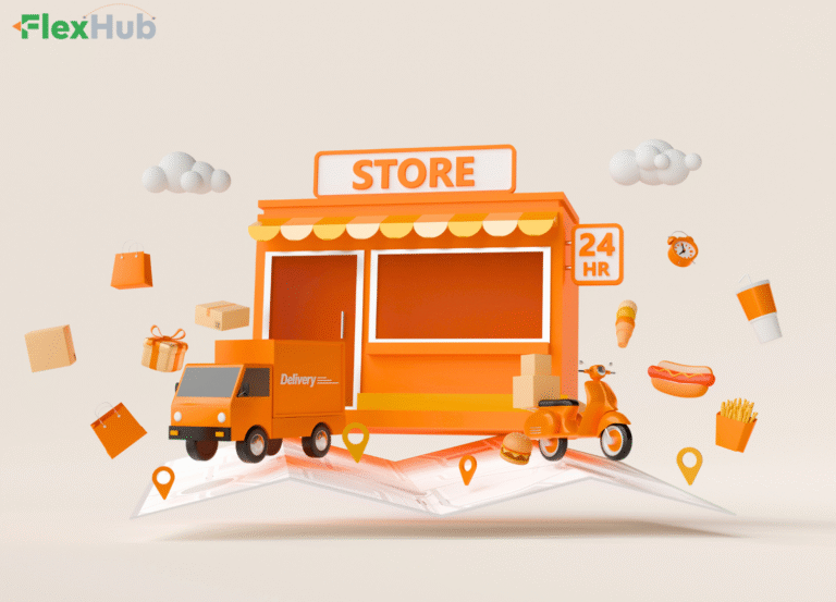 Illustration accompanying this FlexHub guide; not a photograph of the FlexHub warehouse.